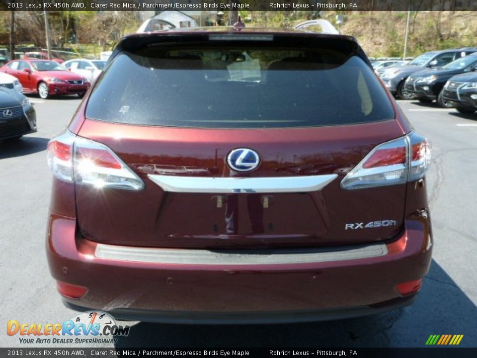 2013 Lexus RX 450h AWD Claret Red Mica / Parchment/Espresso Birds Eye Maple Photo #3