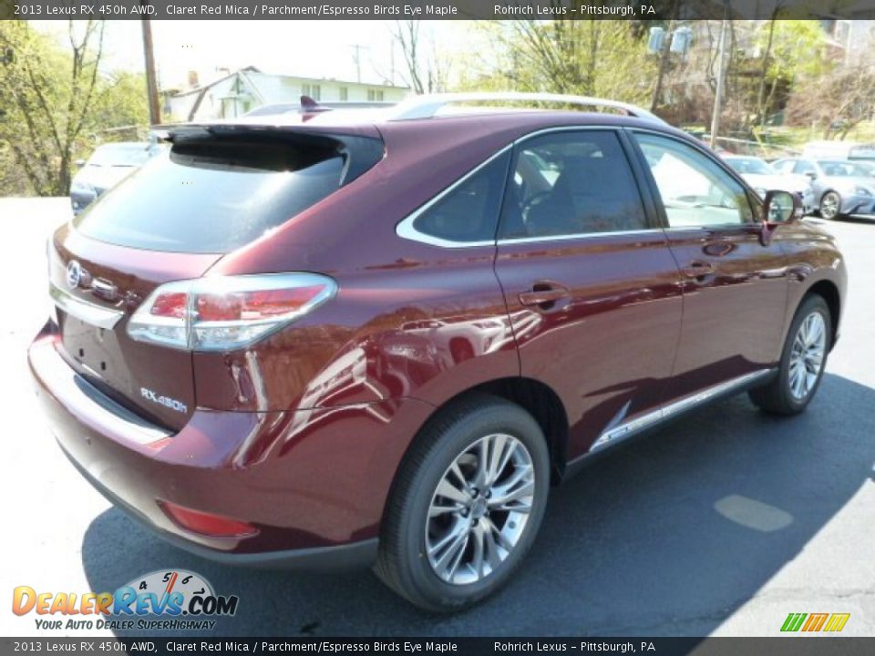 2013 Lexus RX 450h AWD Claret Red Mica / Parchment/Espresso Birds Eye Maple Photo #4