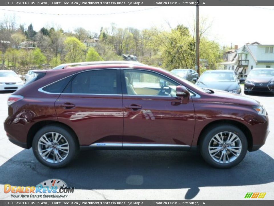 2013 Lexus RX 450h AWD Claret Red Mica / Parchment/Espresso Birds Eye Maple Photo #5