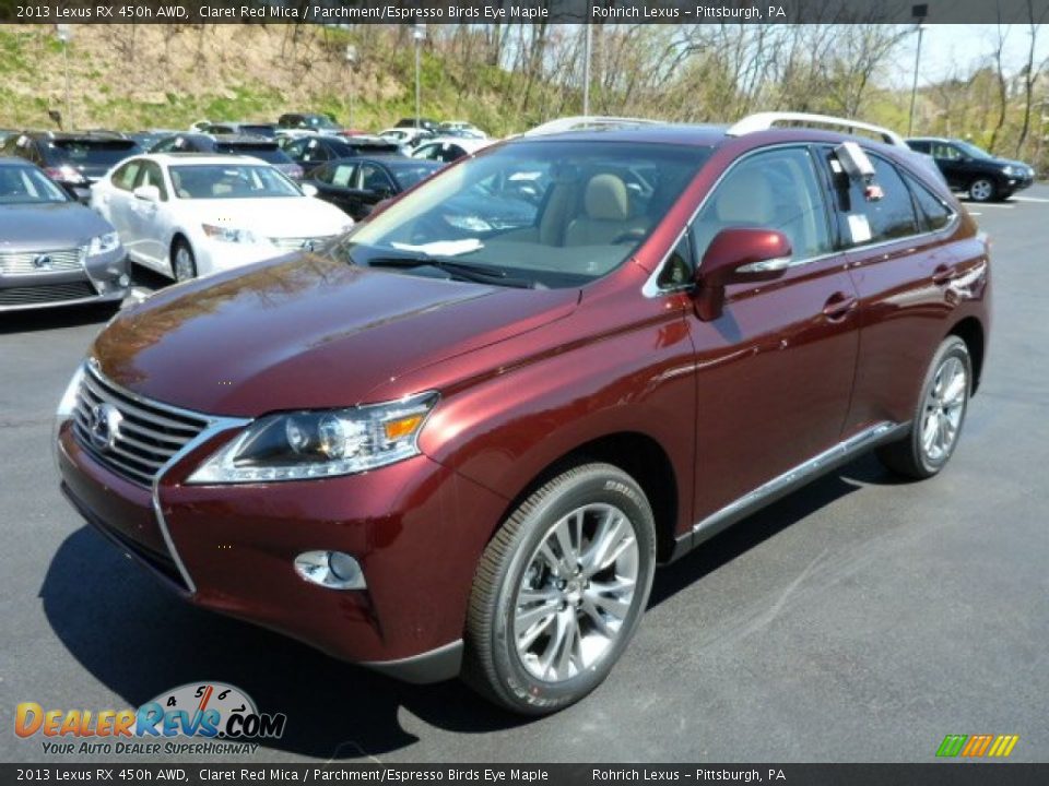 2013 Lexus RX 450h AWD Claret Red Mica / Parchment/Espresso Birds Eye Maple Photo #8