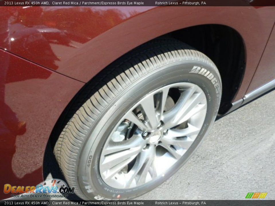 2013 Lexus RX 450h AWD Claret Red Mica / Parchment/Espresso Birds Eye Maple Photo #9