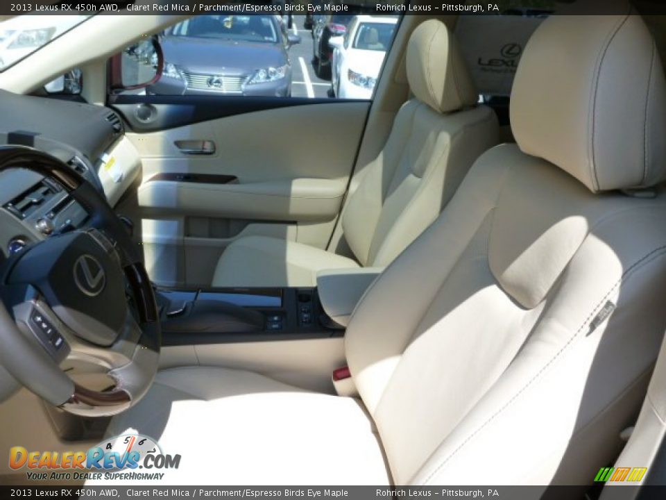 2013 Lexus RX 450h AWD Claret Red Mica / Parchment/Espresso Birds Eye Maple Photo #10