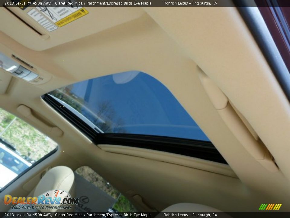 2013 Lexus RX 450h AWD Claret Red Mica / Parchment/Espresso Birds Eye Maple Photo #15