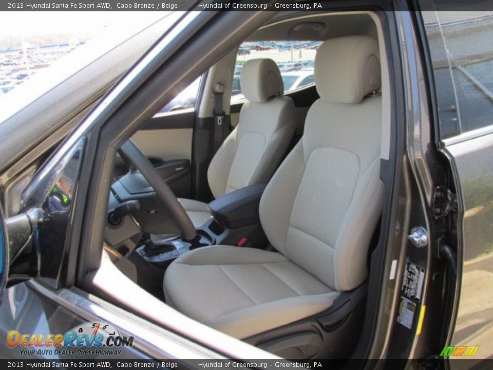 Front Seat of 2013 Hyundai Santa Fe Sport AWD Photo #6