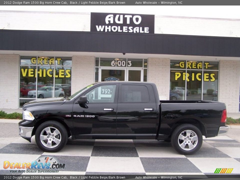 2012 Dodge Ram 1500 Big Horn Crew Cab Black / Light Pebble Beige/Bark Brown Photo #1