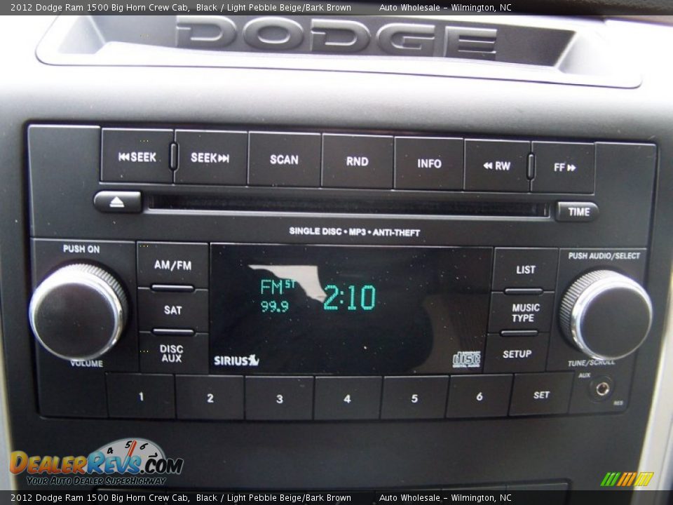 2012 Dodge Ram 1500 Big Horn Crew Cab Black / Light Pebble Beige/Bark Brown Photo #17