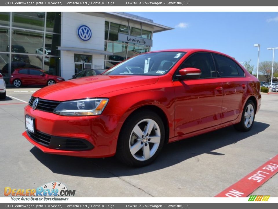 2011 Volkswagen Jetta TDI Sedan Tornado Red / Cornsilk Beige Photo #1