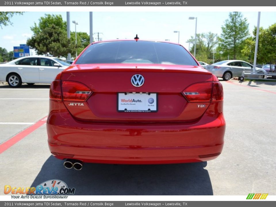 2011 Volkswagen Jetta TDI Sedan Tornado Red / Cornsilk Beige Photo #4