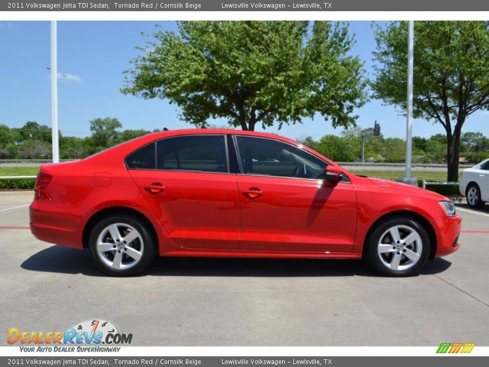 2011 Volkswagen Jetta TDI Sedan Tornado Red / Cornsilk Beige Photo #6