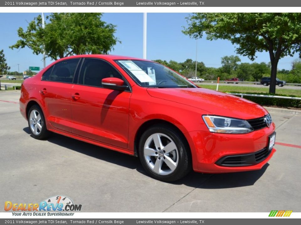 2011 Volkswagen Jetta TDI Sedan Tornado Red / Cornsilk Beige Photo #7