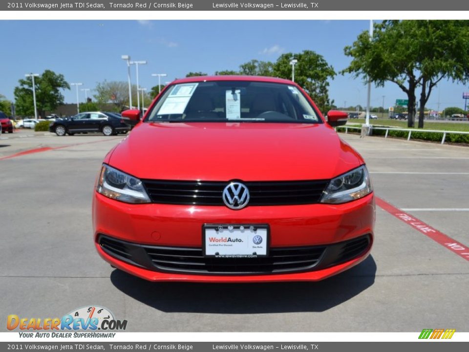 2011 Volkswagen Jetta TDI Sedan Tornado Red / Cornsilk Beige Photo #8