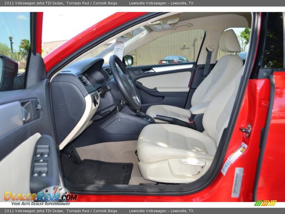 2011 Volkswagen Jetta TDI Sedan Tornado Red / Cornsilk Beige Photo #9
