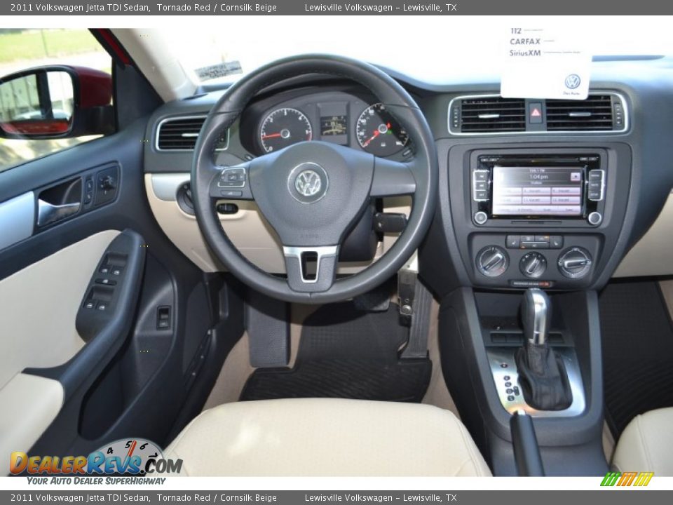 2011 Volkswagen Jetta TDI Sedan Tornado Red / Cornsilk Beige Photo #15