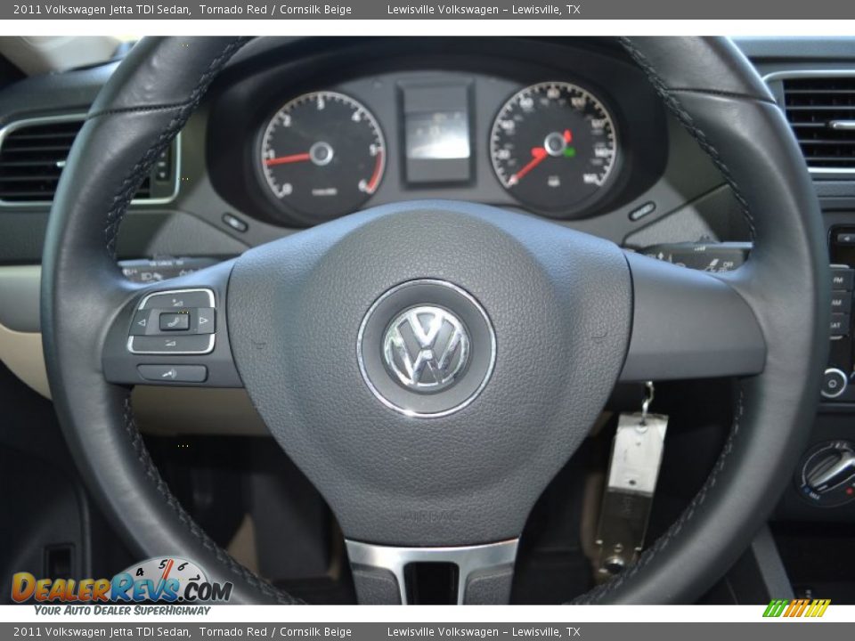 2011 Volkswagen Jetta TDI Sedan Tornado Red / Cornsilk Beige Photo #16