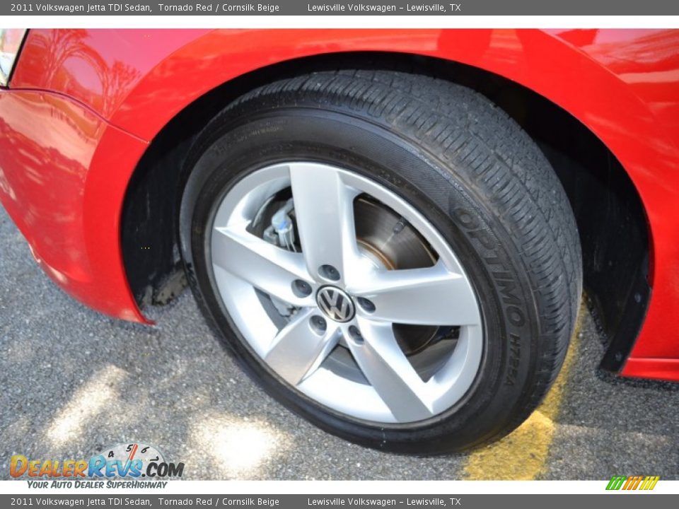 2011 Volkswagen Jetta TDI Sedan Tornado Red / Cornsilk Beige Photo #21