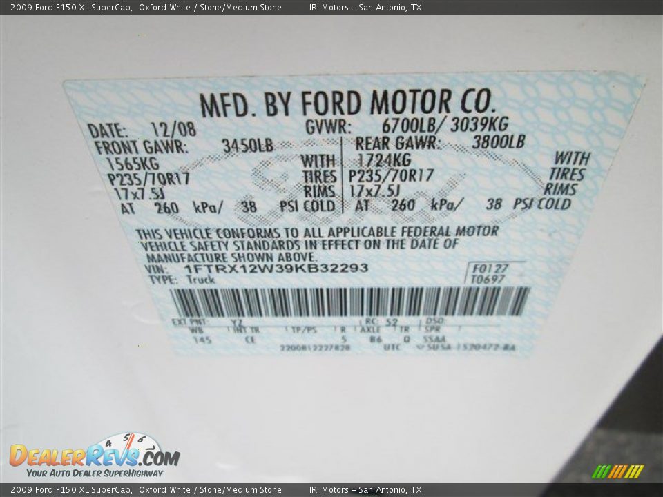 2009 Ford F150 XL SuperCab Oxford White / Stone/Medium Stone Photo #17
