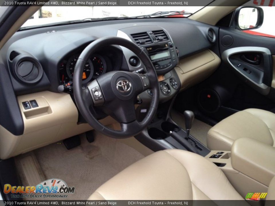 2010 Toyota RAV4 Limited 4WD Blizzard White Pearl / Sand Beige Photo #13
