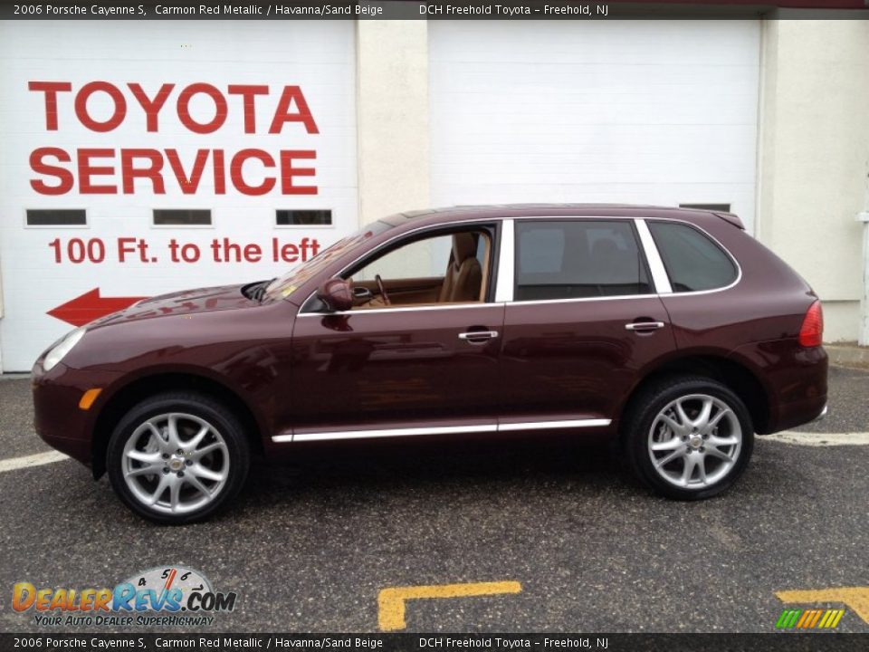 2006 Porsche Cayenne S Carmon Red Metallic / Havanna/Sand Beige Photo #3
