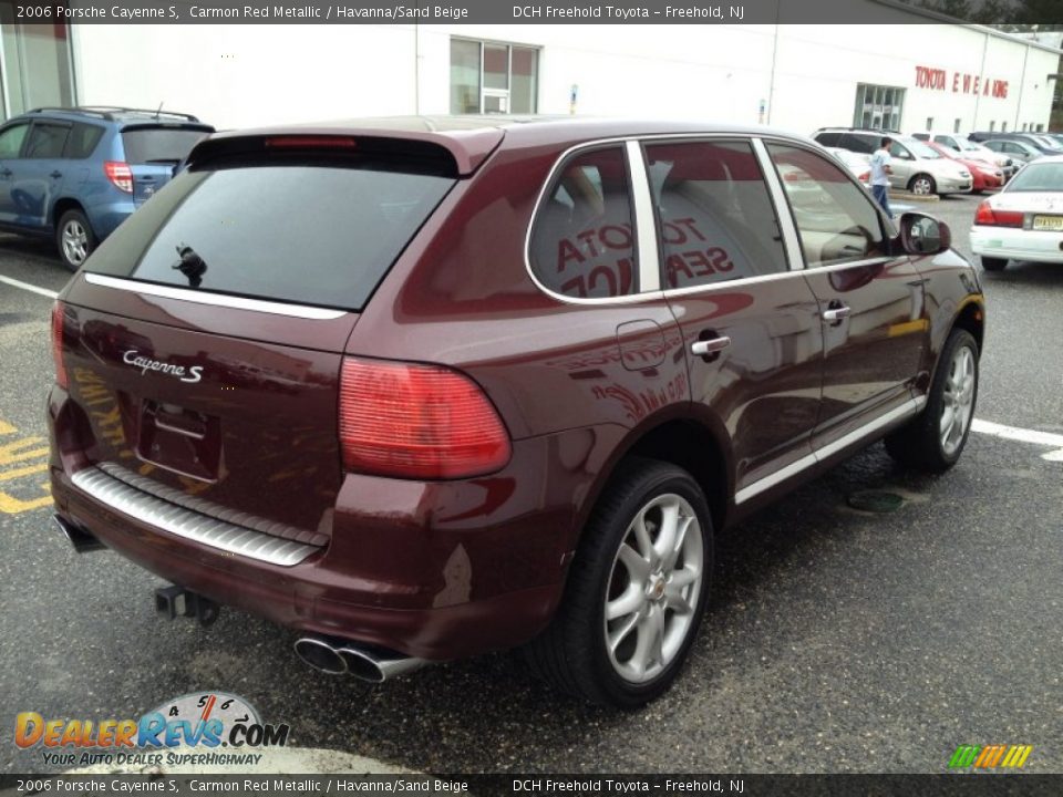 2006 Porsche Cayenne S Carmon Red Metallic / Havanna/Sand Beige Photo #6