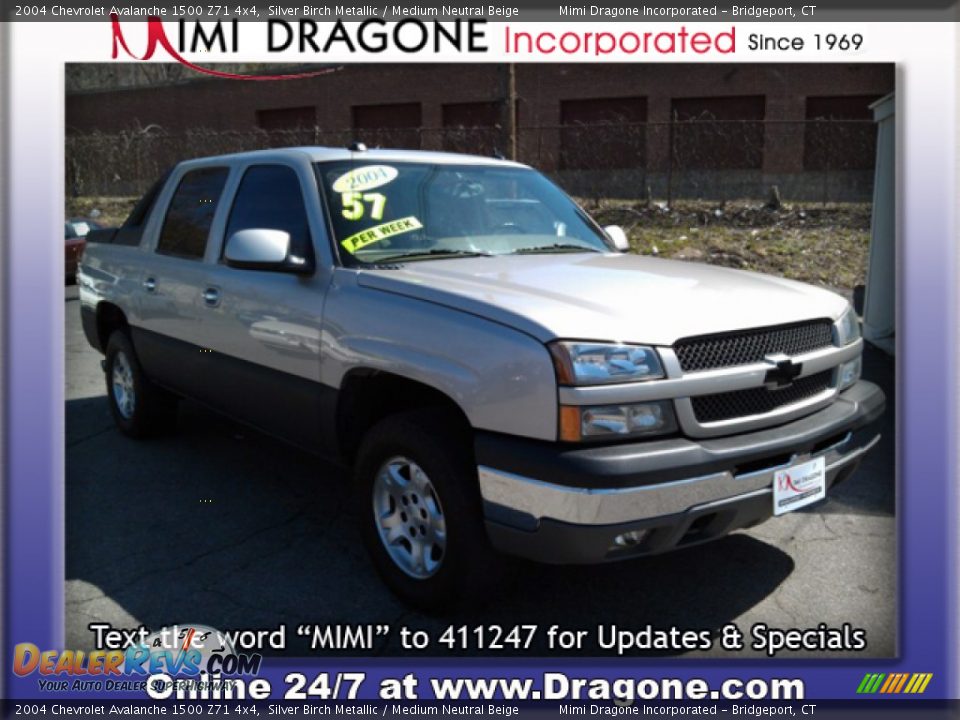 2004 Chevrolet Avalanche 1500 Z71 4x4 Silver Birch Metallic / Medium Neutral Beige Photo #4