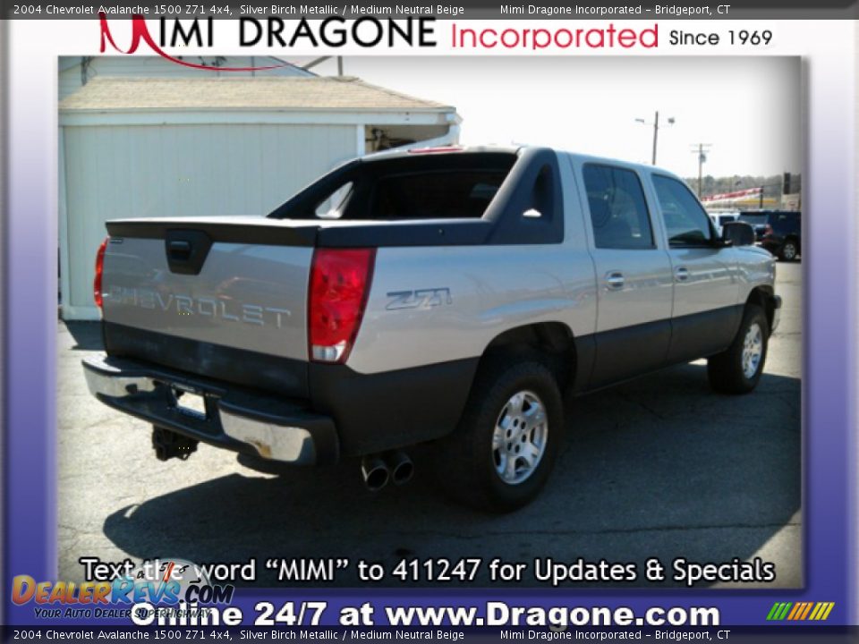 2004 Chevrolet Avalanche 1500 Z71 4x4 Silver Birch Metallic / Medium Neutral Beige Photo #6