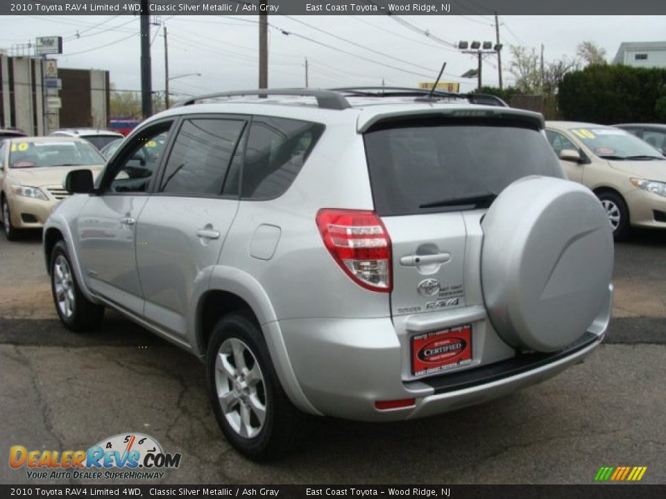 2010 Toyota RAV4 Limited 4WD Classic Silver Metallic / Ash Gray Photo #4