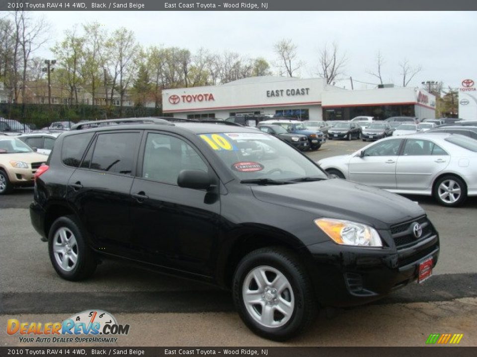 2010 Toyota RAV4 I4 4WD Black / Sand Beige Photo #1