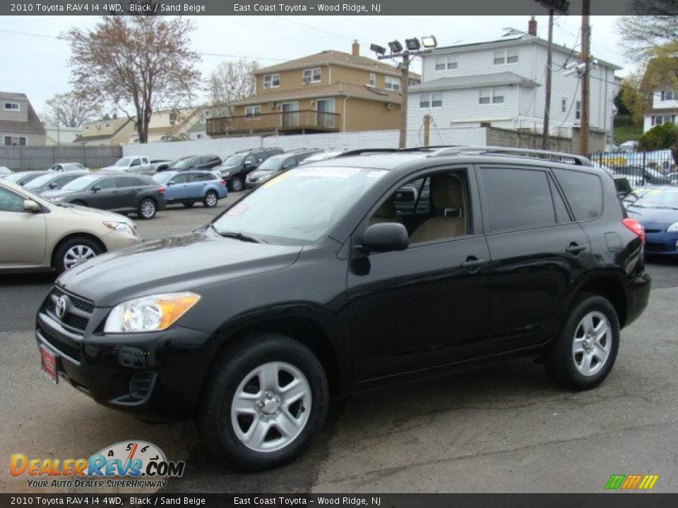 2010 Toyota RAV4 I4 4WD Black / Sand Beige Photo #3