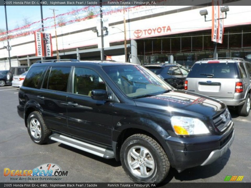 2005 Honda Pilot EX-L 4WD Nighthawk Black Pearl / Saddle Photo #1