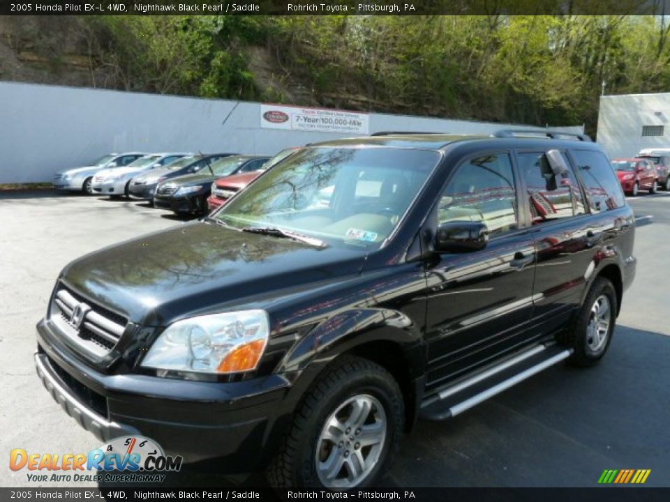 2005 Honda Pilot EX-L 4WD Nighthawk Black Pearl / Saddle Photo #3