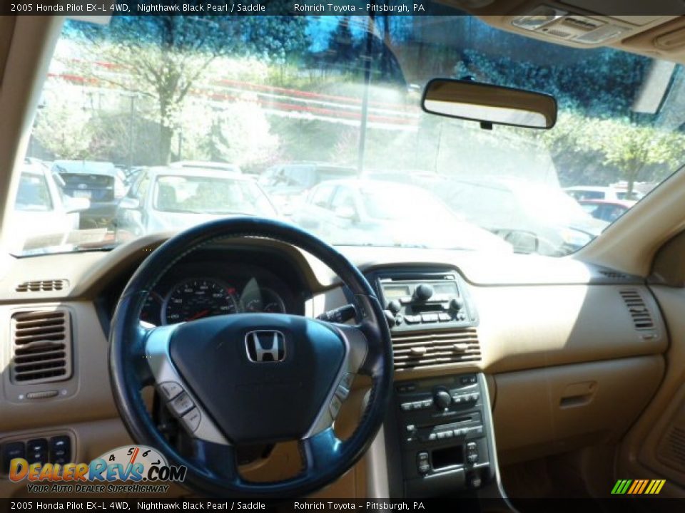 2005 Honda Pilot EX-L 4WD Nighthawk Black Pearl / Saddle Photo #6