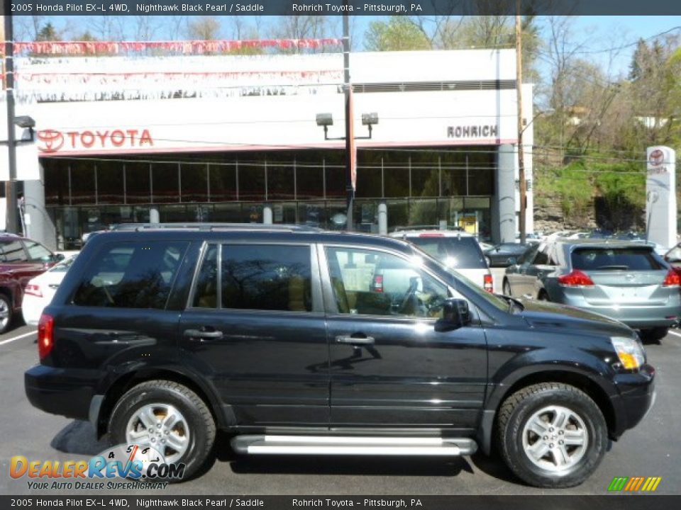 2005 Honda Pilot EX-L 4WD Nighthawk Black Pearl / Saddle Photo #10