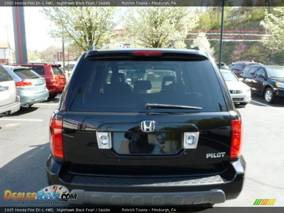 2005 Honda Pilot EX-L 4WD Nighthawk Black Pearl / Saddle Photo #12