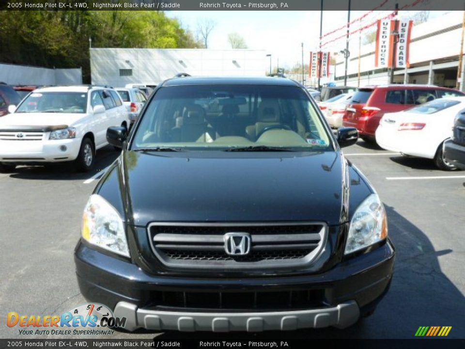 2005 Honda Pilot EX-L 4WD Nighthawk Black Pearl / Saddle Photo #14