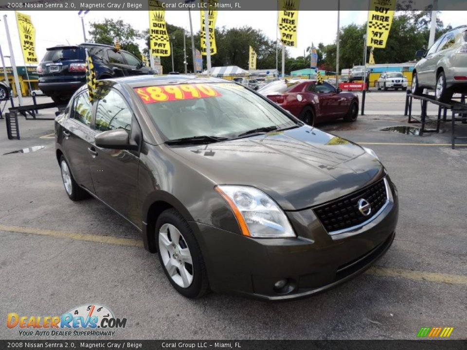 2008 Nissan Sentra 2.0 Magnetic Gray / Beige Photo #9