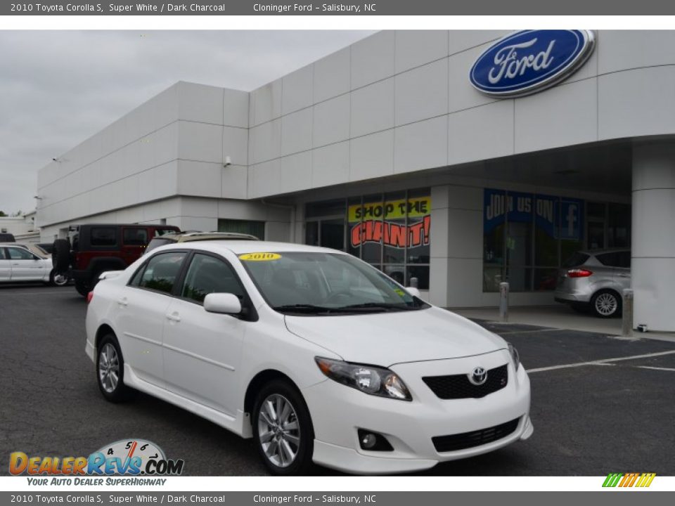 2010 Toyota Corolla S Super White / Dark Charcoal Photo #1