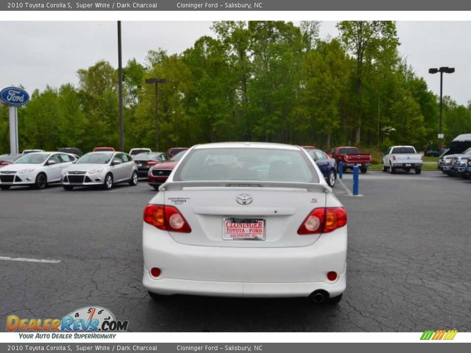 2010 Toyota Corolla S Super White / Dark Charcoal Photo #4