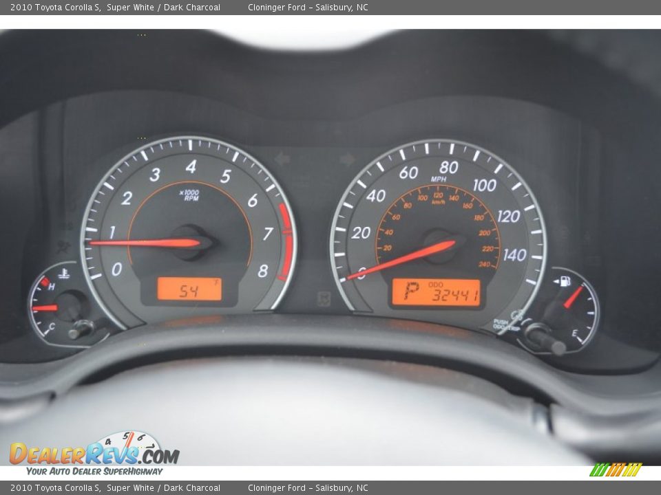 2010 Toyota Corolla S Super White / Dark Charcoal Photo #25