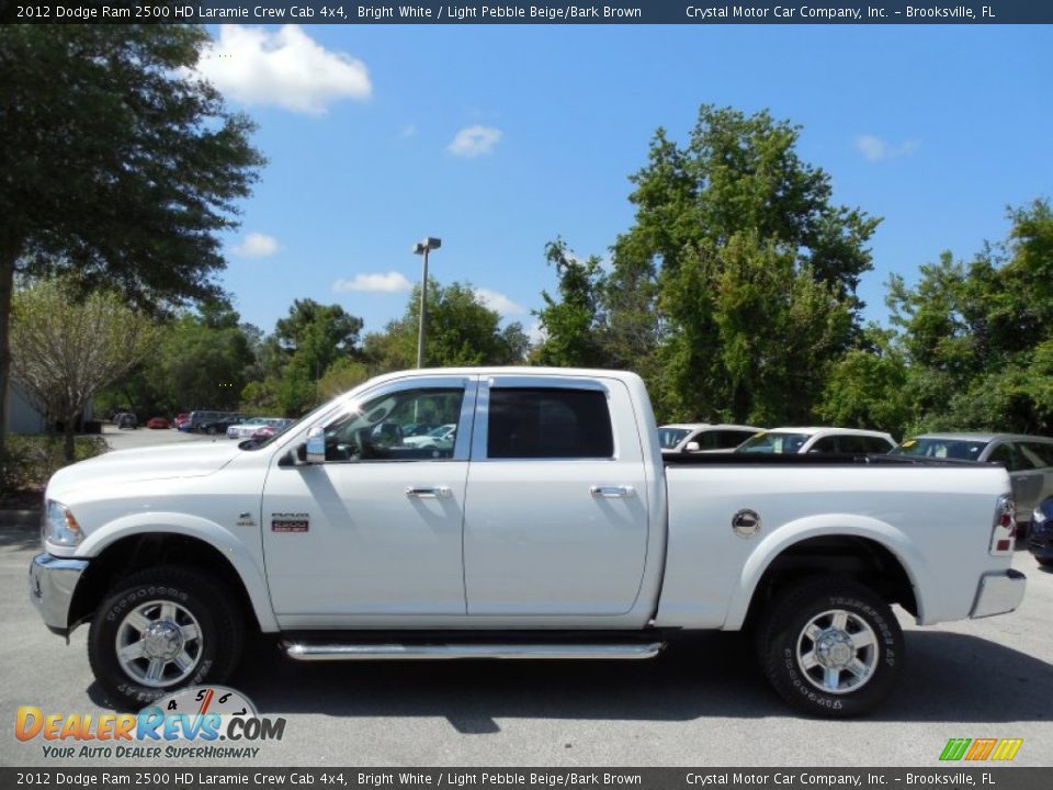 2012 Dodge Ram 2500 HD Laramie Crew Cab 4x4 Bright White / Light Pebble Beige/Bark Brown Photo #2