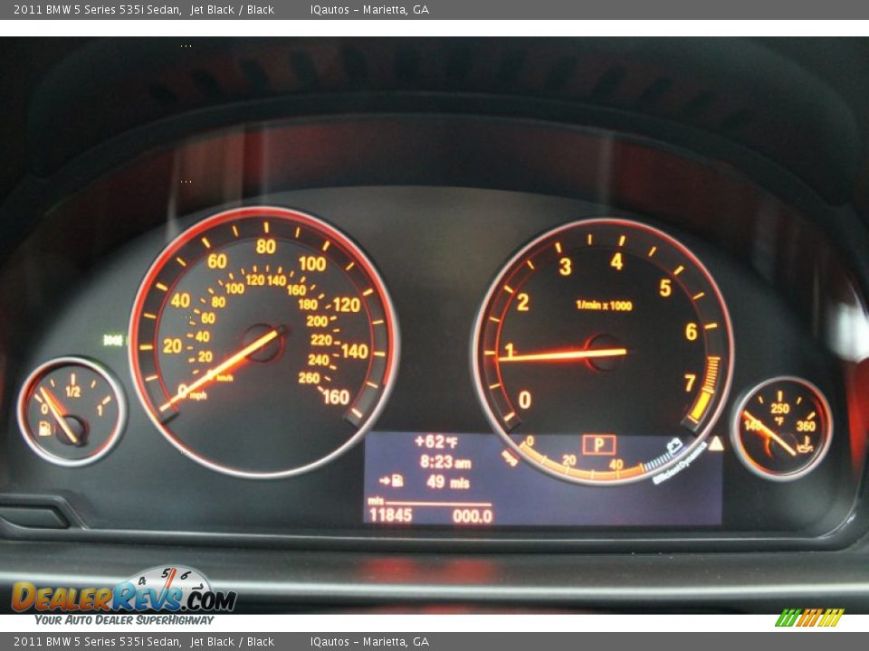 2011 BMW 5 Series 535i Sedan Jet Black / Black Photo #13