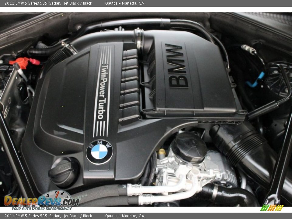 2011 BMW 5 Series 535i Sedan Jet Black / Black Photo #14