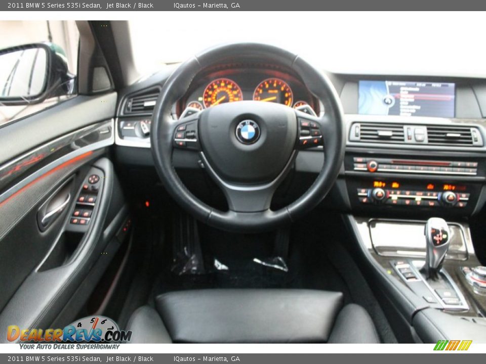 2011 BMW 5 Series 535i Sedan Jet Black / Black Photo #35