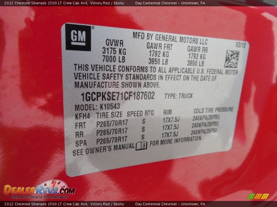 2012 Chevrolet Silverado 1500 LT Crew Cab 4x4 Victory Red / Ebony Photo #19