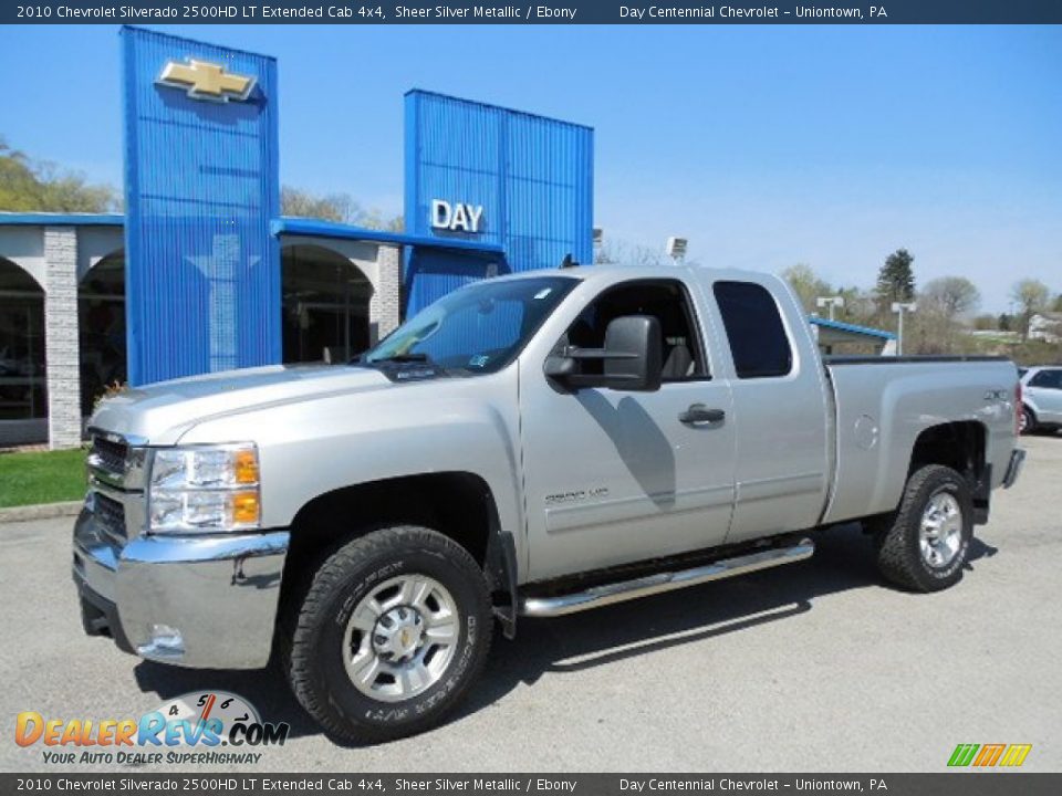 2010 Chevrolet Silverado 2500HD LT Extended Cab 4x4 Sheer Silver Metallic / Ebony Photo #1