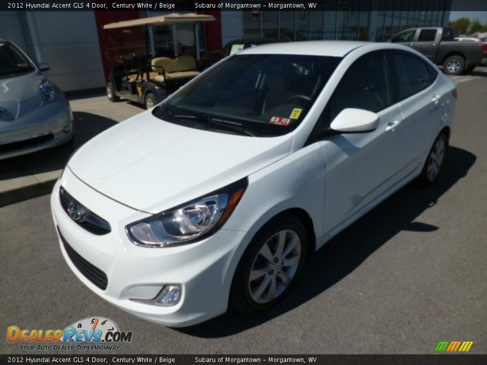 2012 Hyundai Accent GLS 4 Door Century White / Beige Photo #3