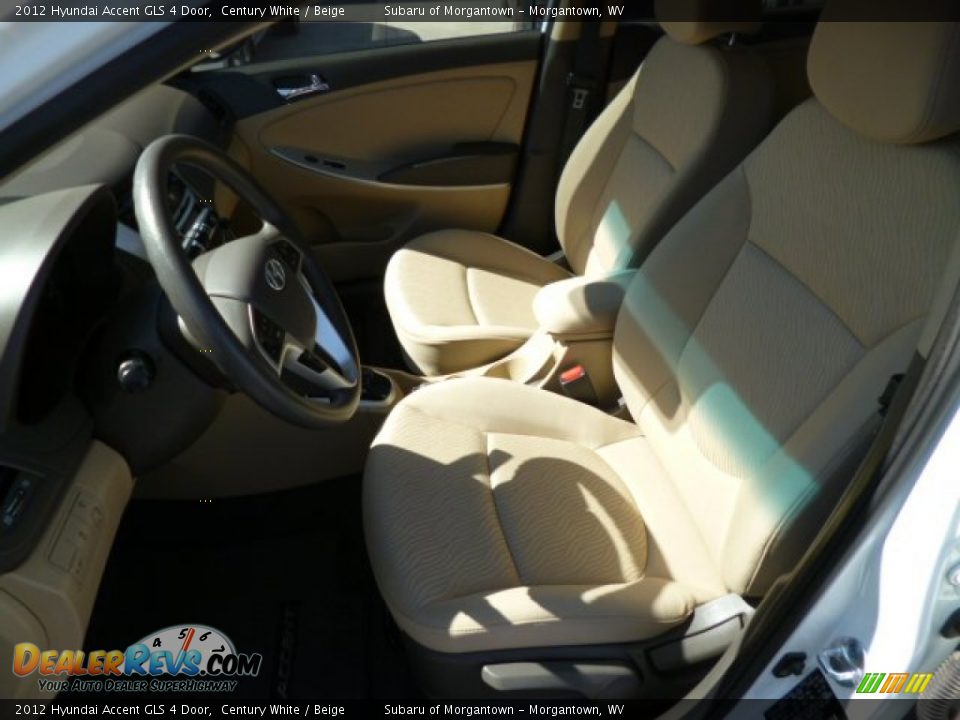 2012 Hyundai Accent GLS 4 Door Century White / Beige Photo #7