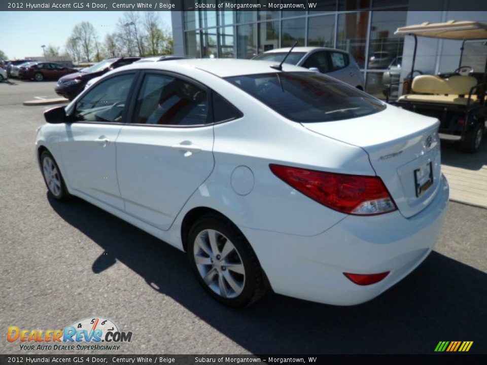 2012 Hyundai Accent GLS 4 Door Century White / Beige Photo #9