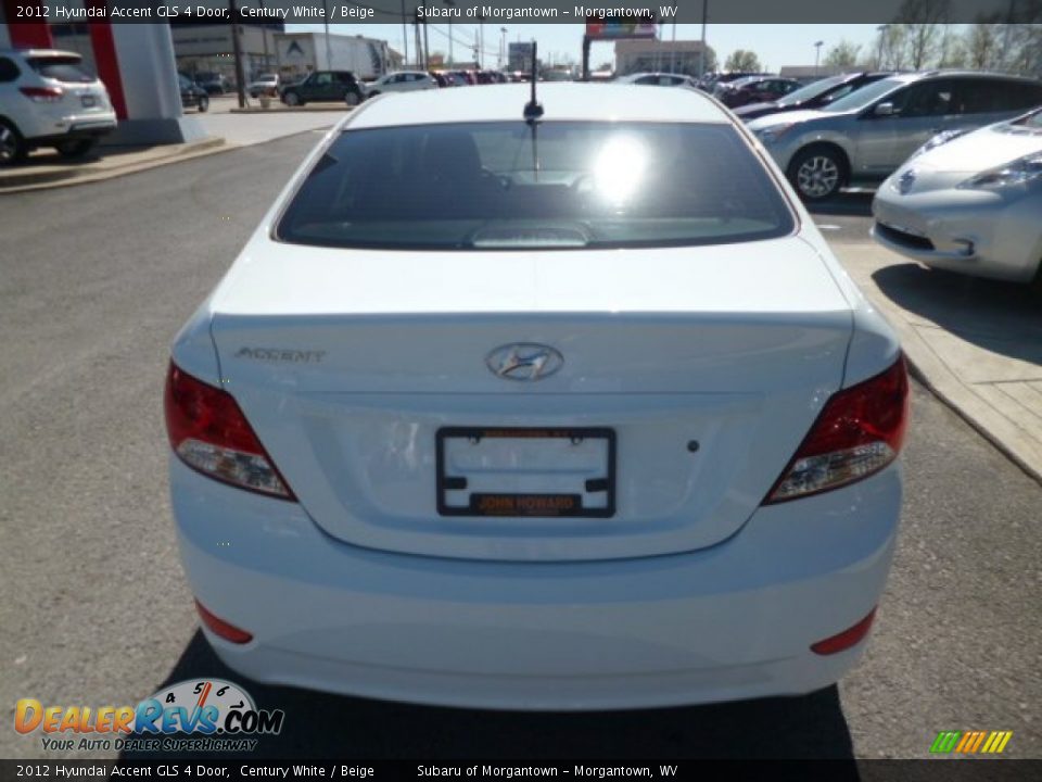 2012 Hyundai Accent GLS 4 Door Century White / Beige Photo #10