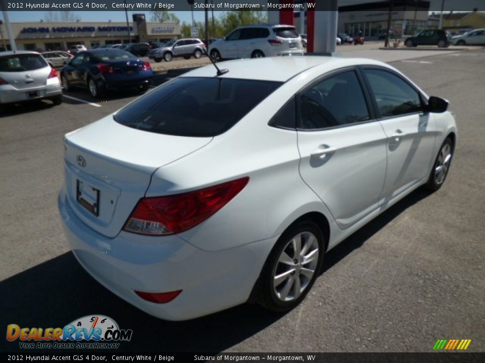 2012 Hyundai Accent GLS 4 Door Century White / Beige Photo #11