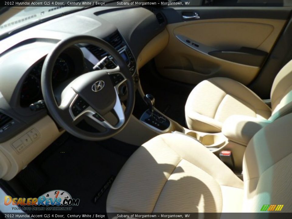 2012 Hyundai Accent GLS 4 Door Century White / Beige Photo #16